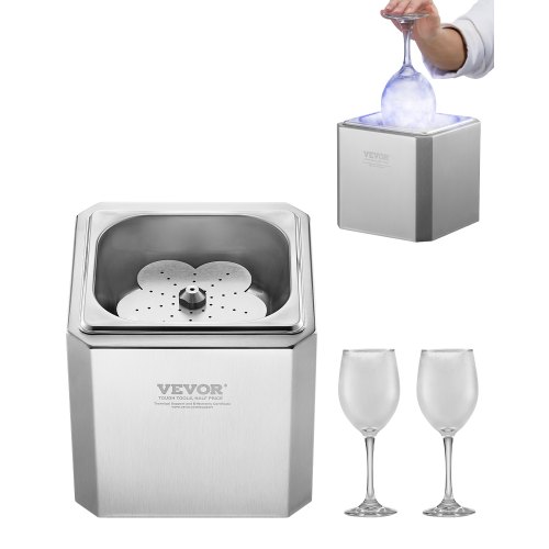 VEVOR Glasfrosterkylare, CO2-ölglasfrosterare, 8-10 sekunder/kopp med LED-ljus, snabbglaskylare för vin, cocktail, champagne, blandade drycker, juice, perfekt för bar, restaurang, hemmakök