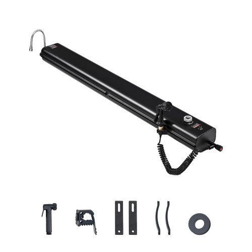 VEVOR Takräckesvattentank, 8 gallon, Multidispenserande utomhustank med 2 stänkskyddspaneler och T-spår, Högkapacitets aluminiumtank med tryckport, Passar för bagageutrymmen, störtbågar, tvärbågar