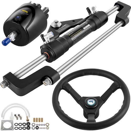 VEVOR hydrauliskt styrkit 300 hk, hydrauliskt båtstyrkit roderpump, hydrauliskt båtstyrkit utan hydraulisk styrslang för båtstyrningssystem