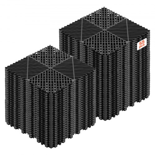 VEVOR Interlocking Drainage Mats, 310 x 310 mm, Modular Garage Flooring Tiles, Non-Slip PP Drainage Floor Tiles, Self-Draining, Easy Installation, for Bathroom, Kitchen, Pool & Outdoor, Black, 55 Pack