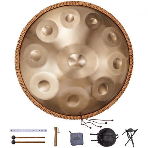 VEVOR Handpan Drum 55.9 cm 10 Notes D Minor Hand Drum Instrument with Mallet