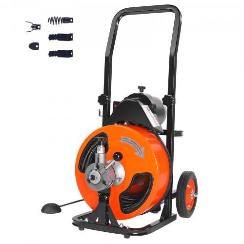 VEVOR Drain Cleaner Machine Electric Drain Auger 50 FT x 1/2 In Auto Feed