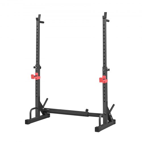 VEVOR Power Cage Squat Rack, Home Gym Power Rack with Adjustable Height & Width, Strength Training Workout Equipment with Barbell Storage Racks & J-Hooks for Bench Press, Squat, Weight Lifting