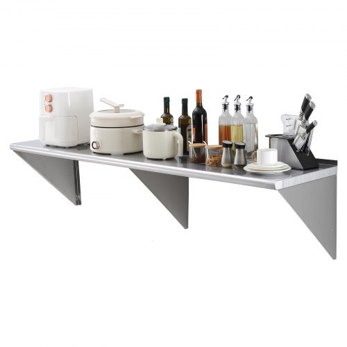 VEVOR 72" x 18" Väggmonterad hylla i rostfritt stål för kök och restaurang