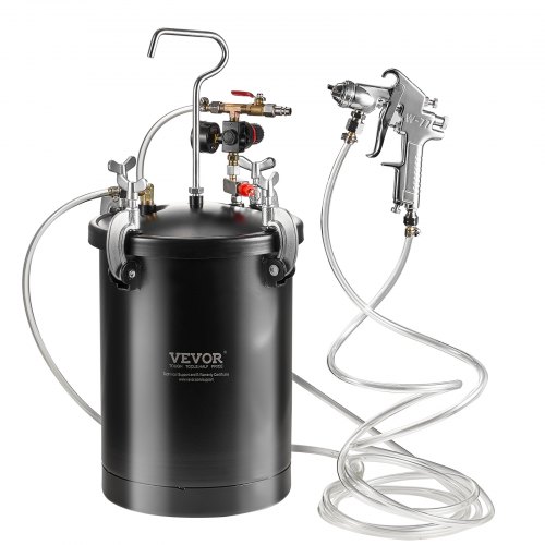 VEVOR tryckbehållare för sprayfärg, 15 l/3,75 gallon tryckbehållare, 60 psi justerbart tryck, tryckbehållare i stål med sprutpistol, slangar, tryckmätare, för heminredning och industrimålning