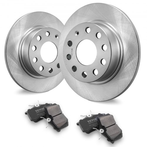 VEVOR bakbromssats kompatibel med Audi A3 (8P), VW Golf 5 6, Seat LEON, SKODA OCTAVIA, ALTEA, bromsskivor, keramiska bromsbelägg, utbytessats, 253 mm bakre bromsskivor