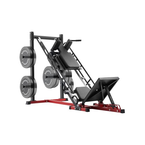 VEVOR Benpress Hack Knäböjmaskin, Justerbar Benpresskombination med Linjär Lager och Viktförvaring, Underkropp Specialför Hemmagym, Benträningsutrustning för Quadrizes, Hamstring, Glutes, Cadillac