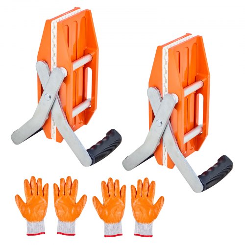 VEVOR Dubbelhänta Stenbärklämmor, 299 kg Bärkapacitet, 2-pack Granitpanelbärare Lyftverktyg med Gummifoder (0-60 mm), Kraftiga Lyftklämmor för Plywood, Glas, Granit