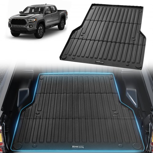 VEVOR flakmatta, kompatibel med Toyota Tacoma 2005-2023, TPE-flakmatta passar för 1,5 meter långa flak, tjock och kraftig flakmatta, biltillbehör för skydd i alla väder, förhindrar halkskydd