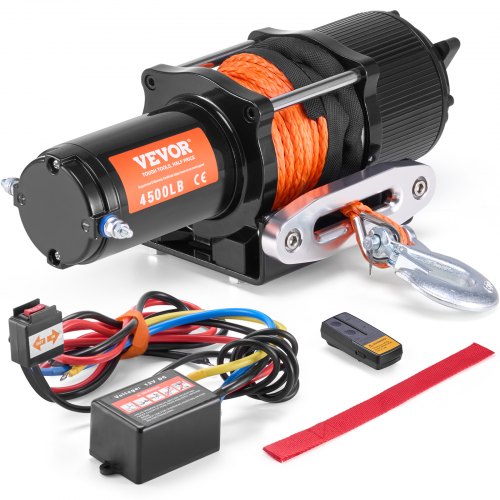 VEVOR Elektrisk Vinsch ATV UTV 2041,2 kg Syntetiskt Rep Vattentät Fjärrkontroll