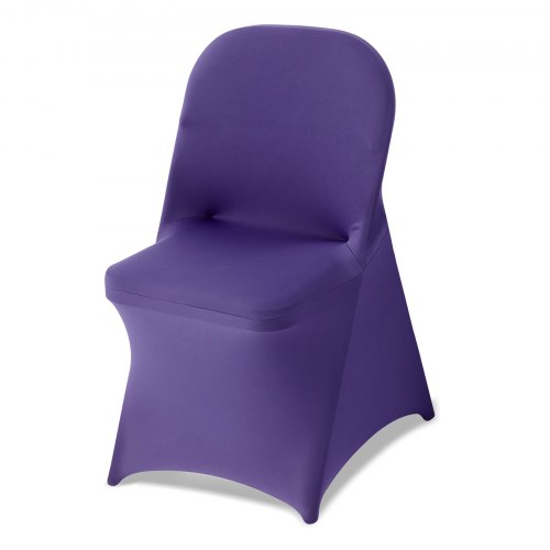 VEVOR 50 st lila stolsöverdrag, polyester spandex stolsöverdrag, stretchöverdrag för bröllopsfest middag bankett platt front stolsöverdrag, passar stolsmått upp till 17,72 x 18,11 x 30,31 tum