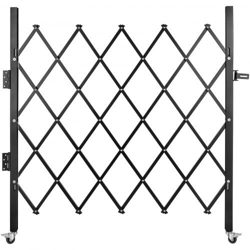 VEVOR Enkel vikbar säkerhetsgrind, 170 × 124 cm (B × H) Vikdörrgrind, Säkerhetsgrind i stål med dragspel, Flexibel expanderande säkerhetsgrind, 360° rullande barrikadgrind, Saxgrind eller dörr med hänglås