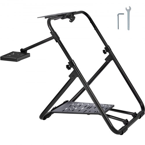 VEVOR Hopfällbart racingrattstativ, höjdjusterbar universalbas kompatibel med Logitech och Thrustmaster racingratt och pedal, kraftig ram standard GT/Formula-säten bärbara