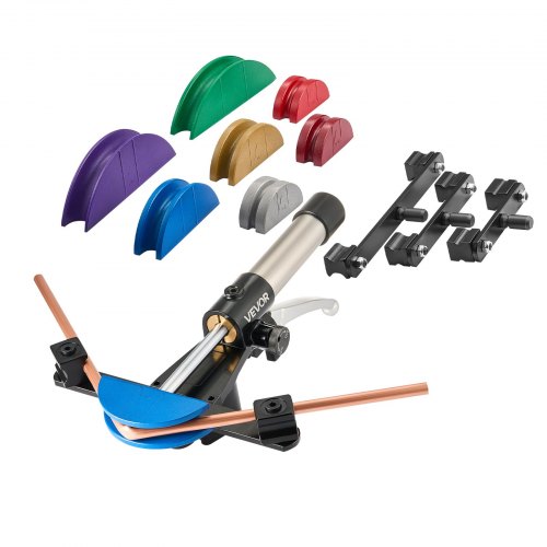 VEVOR hydraulisk rörbockningssats, 6 mm till 22 mm, kopparrörbockare, HVAC-bockningsverktygssats, 90° böjning, med 7 färger av aluminiumlegering, för HVAC, luftkonditionering, kylning, fordonsreparationer