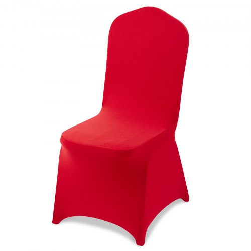 VEVOR 50 st röda stolsöverdrag, polyester spandex stolsöverdrag, stretchöverdrag för bröllopsfest middag bankett platt front stolsöverdrag, passar stolsmått upp till 20,08 x 17,72 x 37,4 tum