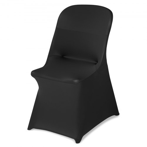 VEVOR 30 st svarta stolsöverdrag, polyester spandex stolsöverdrag, stretchöverdrag för bröllopsfest middag bankett platt front stolsöverdrag, passar stolsmått upp till 18,11 x 19,69 x 33,86 tum