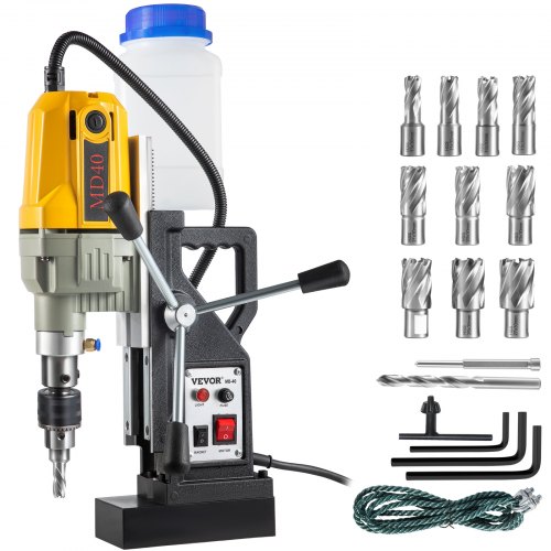 VEVOR magnetisk borrmaskin, 1100W 1,57" borrdiameter, 2697lbf/12000N Bärbar elektrisk Mag-borrpress med 12 bitar, 580 rpm maxhastighetsborrmaskin för alla ytor och hemförbättringar