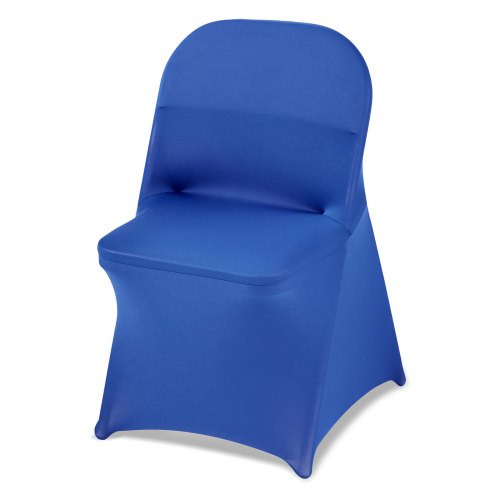 VEVOR 50 st blå stolsöverdrag, polyester spandex stolsöverdrag, stretchöverdrag för bröllopsfest middag bankett platt stolsöverdrag, passar stolsmått upp till 17,72 x 18,11 x 30,31 tum