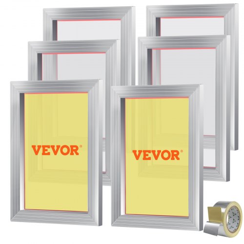 VEVOR Screen Printing Kit Silk Screen Printing Ram 10x14in 156 Count Mesh 6st