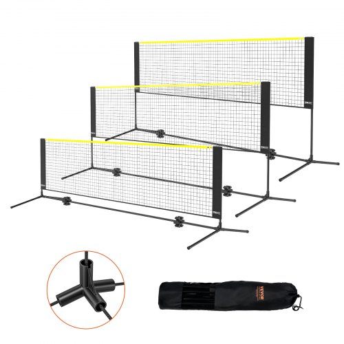 VEVOR 10ft Badmintonnät Set Utomhus Bärbart Volleyboll Pickleball Tennisnät