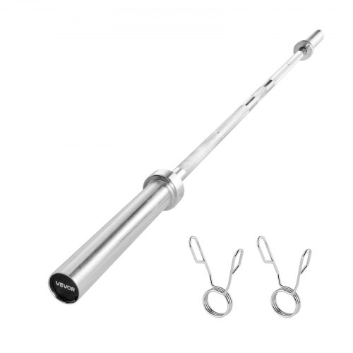 VEVOR 6FT skivstång, passar 2-tums viktskivor, förkromad skivstång med räfflat grepp för styrketräning, tyngdlyftning, knäböj, marklyft, bänkpress, curl, overheadpress, 500lbs kapacitet