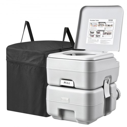 VEVOR Portable Toilet Flush Travel Camping 5.3 Gal Commode Potty med bärväska