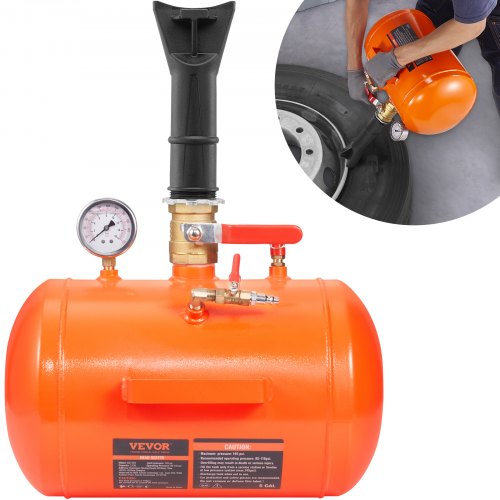 VEVOR Däckpärlsprängare, 19 liter/5 gallon luft för däckpärlor med tryckmätare och handtag, 145 psi verktygsfyllningstank, 85-116 psi driftstryck för bil, lastbil, fyrhjuling