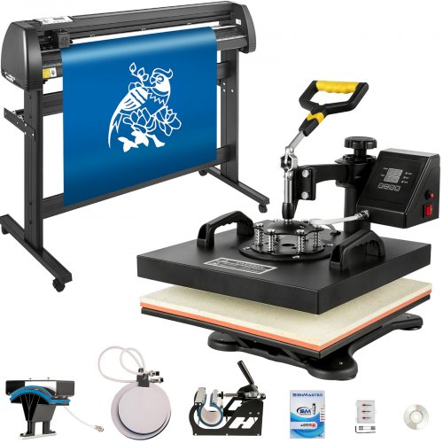 5 i 1 värmepress 15"x15" överföringslock 53" vinylskärplotter Skär 3 blad