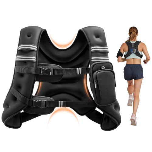 VEVOR viktväst, 7 kg viktväst med reflekterande rand, justerbar spänne för kroppsvikt för män och kvinnor, träningsutrustning för styrketräning, löpning, jogging, fitness och viktminskning