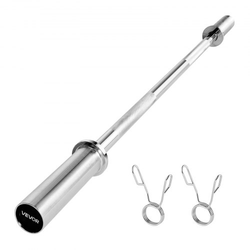 VEVOR 120 cm skivstång, passar 5 cm viktskivor, förkromad skivstång med räfflat grepp för styrketräning, tyngdlyftning, knäböj, marklyft, bänkpress, curl, overheadpress, 227 kg kapacitet