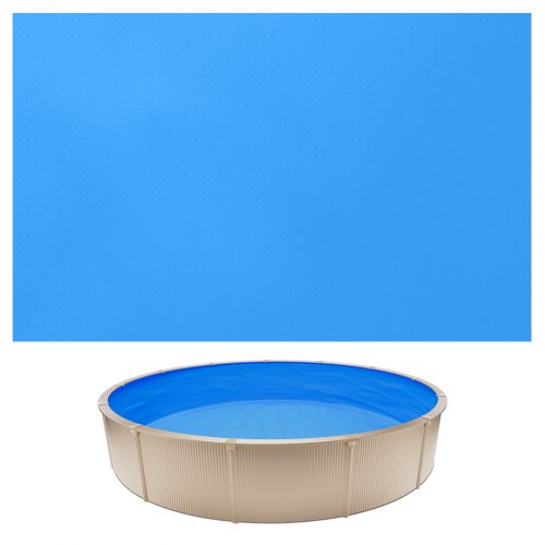 VEVOR 365,7 cm poolfoder, rund överlappande poolfoder för 90 cm vägghöjd, premiumvinyl, enkel installation med läckagesäkra lappar, designad för stålväggar ovan mark, utomhus, blå