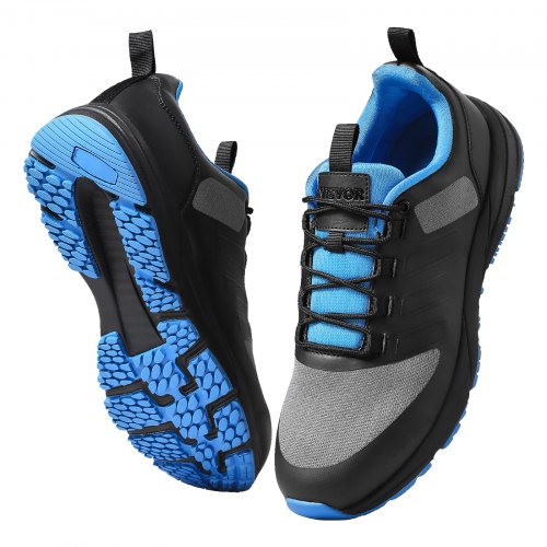 VEVOR Crosstrainingskor, M-breda sneakers UK storlek 8, skor med bred tåbox, stöd för hålfoten och justerbar snörning, träningsskor för löpning, gymnastik, hundpromenader och tyngdlyftning (svart)