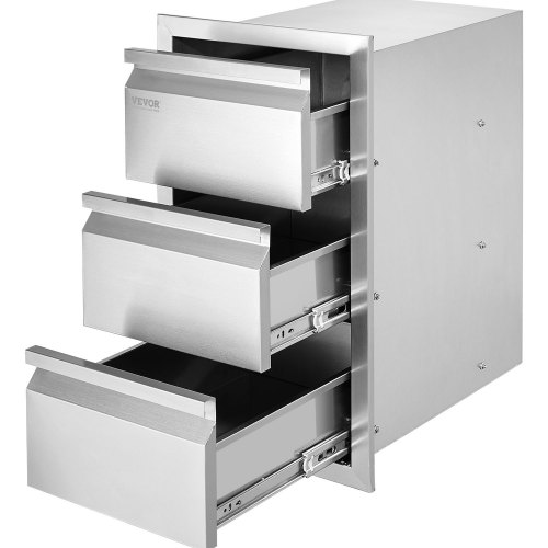 VEVOR 201 Rostfritt Stål Utomhus Grillö med Trippel Lådor 48,3 cm x 66 cm