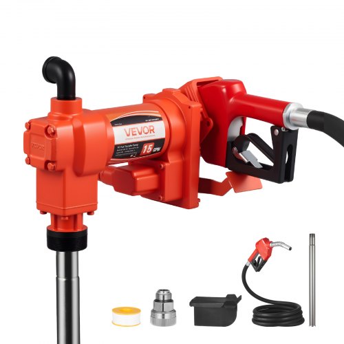 VEVOR Bränsleöverföringspump 230V, 15 GPM 57 L/min, AC elektrisk oljeöverföringspump, med automatisk avstängning av bränslemunstycke och utloppsslang, högflödessats för bensin, diesel, fotogen, biodiesel, etanolblandningar
