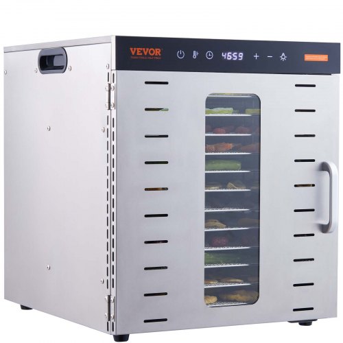 VEVOR 10-brickor mattorkmaskin rostfritt stål 1000W torkning av jerky frukt