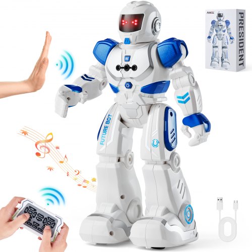 VEVOR RC-robotleksaker för barn, gestavkännande programmerbar fjärrkontroll smart robot, interaktiv gående sjungande dansande robot för ålder 3 4 5 6 7 8 10 12 år gamla pojkar flickor födelsedagspresent
