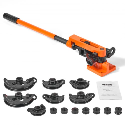VEVOR rörrörbockare, 3/8" till 1" OD Manuell rörrörbockare med 7 bockningsmunstycken, 180° koppar aluminiumrör Bockningsverktyg för VVS luftkonditionering Kylskåp Bilreparation