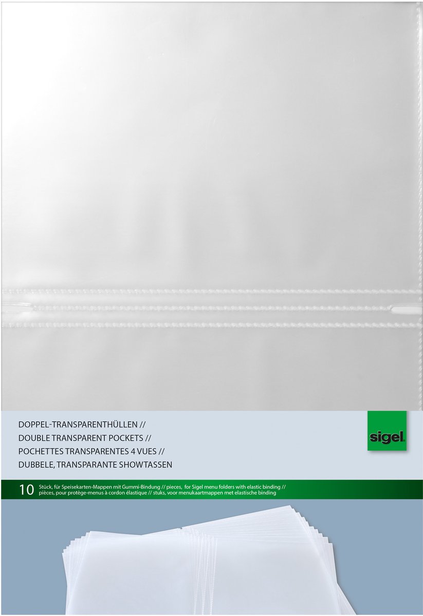 5 x Sigel Doppel-Transparenthüllen A5 transparent VE=10 Stück
