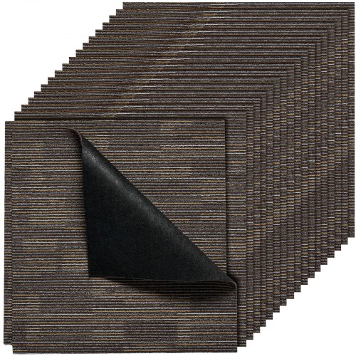 VEVOR Mattplattor Återanvändbara 610x610 mm, 24 ST Modulär Matta Fyrkantig Matta, Kommersiell Golv Mjuk Vaddering För Sömlöst Överdrag 8,9㎡, Enkelt Gör-det-själv-Ersättning För Vardagsrum Sovrum Inomhus, Grå & Brun