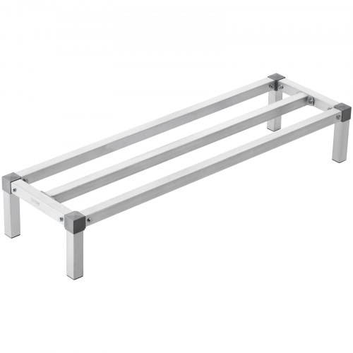 VEVOR Aluminiumställ för lastutrymme, 112 x 36 cm, kommersiellt golvställ för livsmedel, 20 cm från golvet, kapacitet 450 kg, helsvetsat förvaringsställ i aluminium, för förvaring i restauranger, kök, garage och fordon