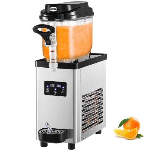 VEVOR Kommersiell Slushmaskin, 6L/1,6 Gallon 25 Koppar En Skål, 705W 220V, Rostfritt Stål Margarita Smoothie Frysdryckesmaskin, Slushmaskin för Stormarknader Kaféer Restauranger Barer Hemmabruk