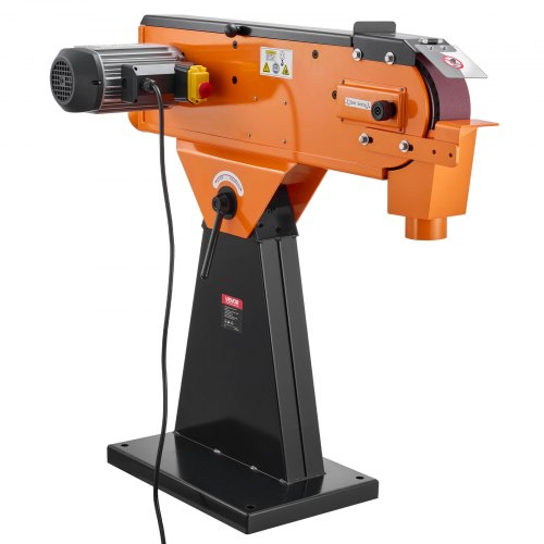 VEVOR 76 mm x 2007 mm bandslipmaskin, 2100 W 900 RPM industriell slipmaskin med 0° - 45° justerbar vinkel och dammuppsamlingsport för professionell träbearbetning och metallbearbetning