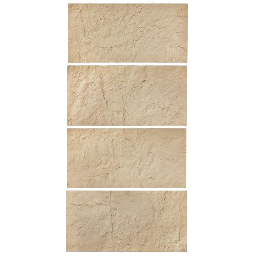 VEVOR 3D-väggpaneler, 4-pack 48 x 24 tum PU-naturstenimitationsväggkonstplattor, 32 kvm täckande accentväggpanel, inredning för tak, sovrum, vardagsrum och spelrum, stengul