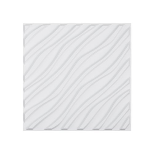 VEVOR 3D-väggpaneler, 12-pack 47 x 47 cm PVC-modern konst minimalistisk vågformad väggplatta, 32 kvm täckande accentväggpanel, heminredning för tak, sovrum, vardagsrum och spelrum, mattvit
