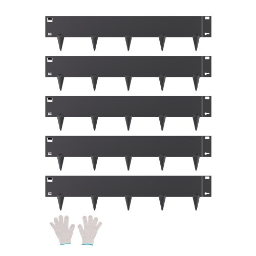VEVOR stålkantlist, 5-pack 39 x 5 tum rostbeständig metallkantlist, böjbar trädgårdskant, kraftig gräsmatta, enkel att installera, rabattgångavdelare svart