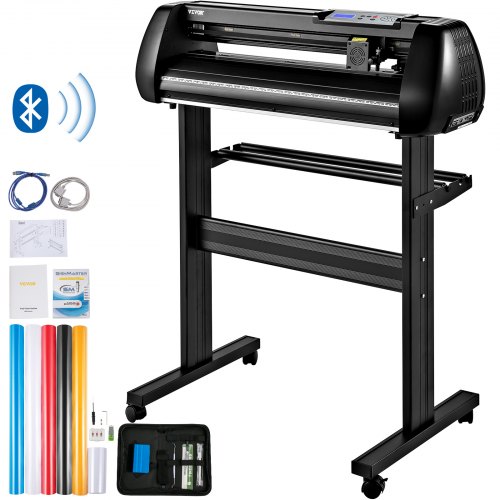 VEVOR Vinylskärmaskin, 28-tums skärplotter, offline-skärmaskinsats mobil Bluetooth, exakt rullaxel hög noggrannhet justerbar hastighet och kraft, DIY SignMaster-programvarublad för Windows
