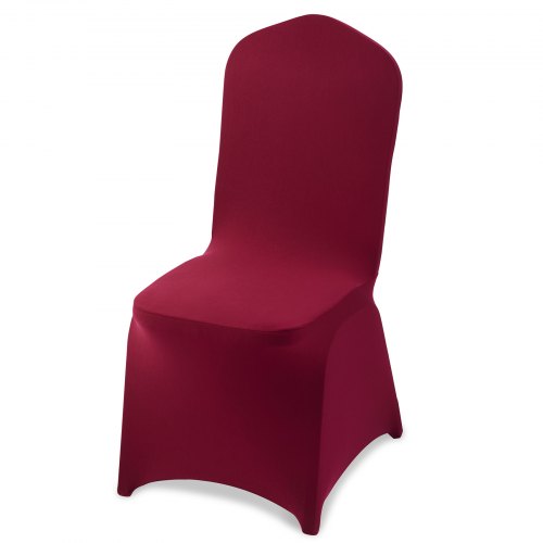 VEVOR 50 st. vinröda stolsöverdrag, polyester spandex stolsöverdrag, stretchöverdrag för bröllopsfest middag bankett platt stolsöverdrag, passar stolsmått upp till 20,08 x 17,72 x 37,4 tum