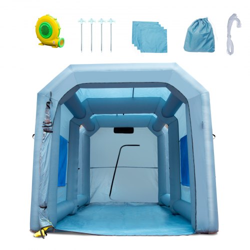 VEVOR Uppblåsbar Spraybås Billack Tält 13x10x9ft Filtersystem Blåsare 950W