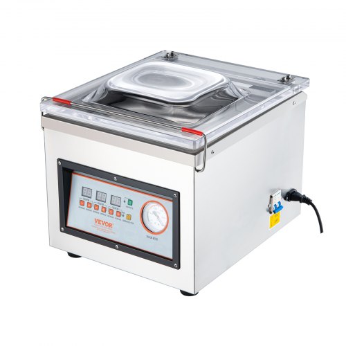 VEVOR Chamber Vacuum Sealer, 320 W tätningseffekt, vakuumförpackningsmaskin för våtfoder, kött, marinader och mer, kompakt storlek med 12,6" tätningslängd, applicerad i hemköket och kommersiellt bruk