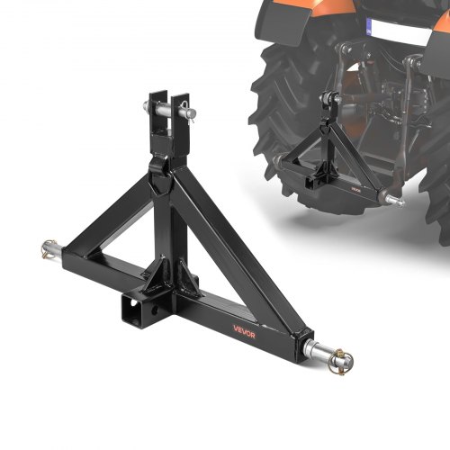 VEVOR 3-punktsfäste med 5 cm fäste, 3-punkts snabbfäste, 1,460 kg kapacitet, dragstångsadapter för kraftig traktor, kompatibel med Kubota, Mahindra, John Deere, Massey Ferguson